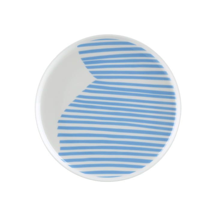 Marimekko - Oiva Uimari Assiette Ø 20 cm, blanc / bleu clair