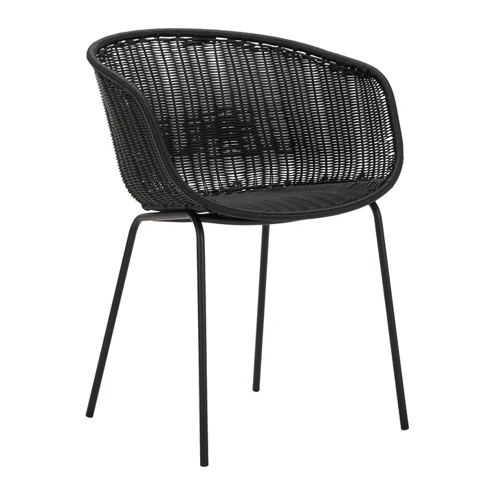 House Doctor - Hapur Fauteuil en osier, noir