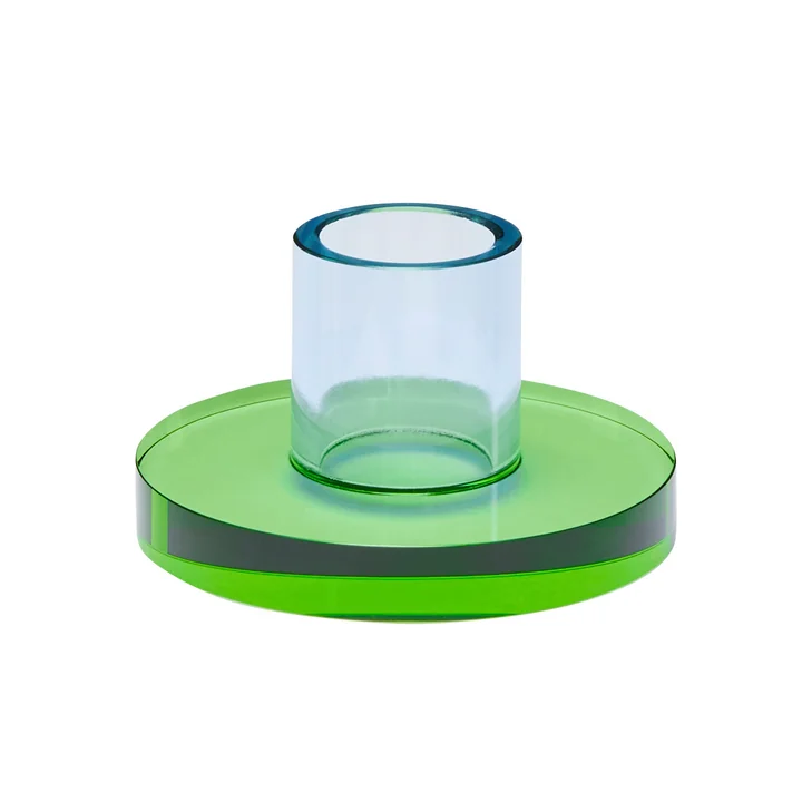 Astra bougeoir small, bleu / vert de Hübsch Interior