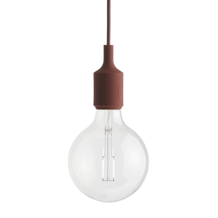Socket E27 Lampe LED suspendue de Muuto dans la version rouge profond
