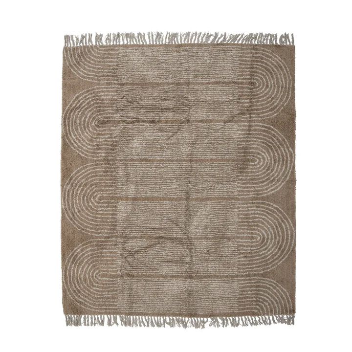 Bloomingville - Tapis Zeynep, 150 x 215 cm, marron