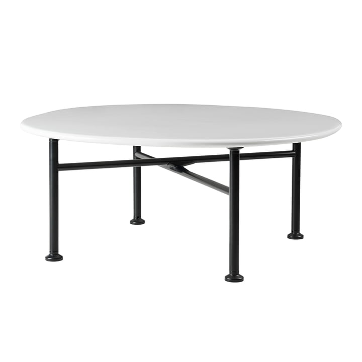 Carmel Outdoor Lounge Table de Gubi dans la version black semi matt / clam white