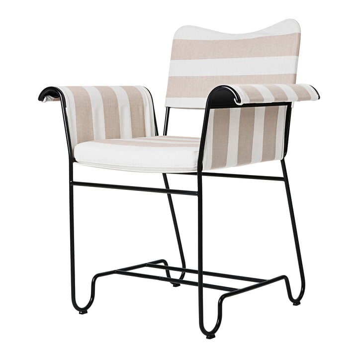 Tropique Outdoor Dining Chair, classic black / Leslie Stripe Limonta de Gubi