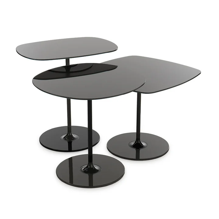 Kartell - Thierry Table d'appoint Trio, noir (set de 3)
