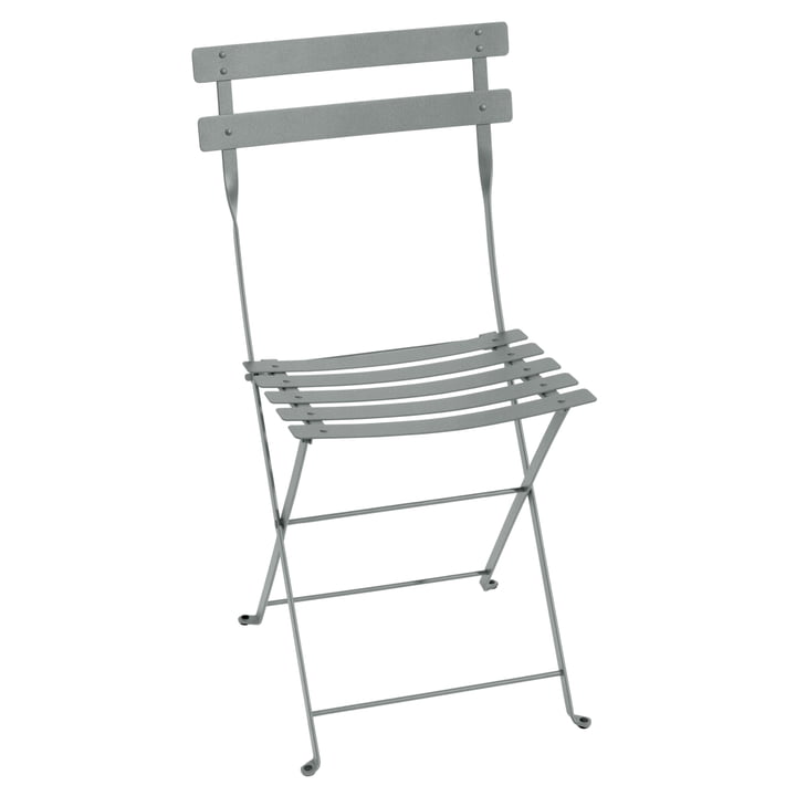 Fermob - Bistro Chaise pliante en métal, gris lapilli