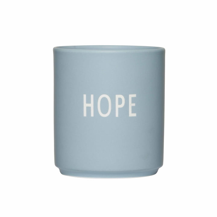 AJ Favourite Tasse en porcelaine de Design Letters dans la version Hope / light blue