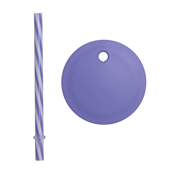 Couvercle de paille pour Kids Eco Gobelet & Verre à boire de Design Letters dans la couleur bleue