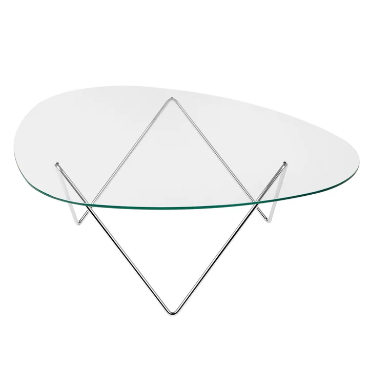Gubi - Pedrera Table basse, chrome / transparent
