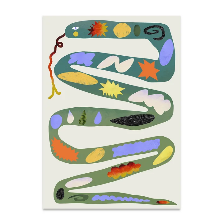 Green Snake Poster, 50 x 70 cm de Paper Collective