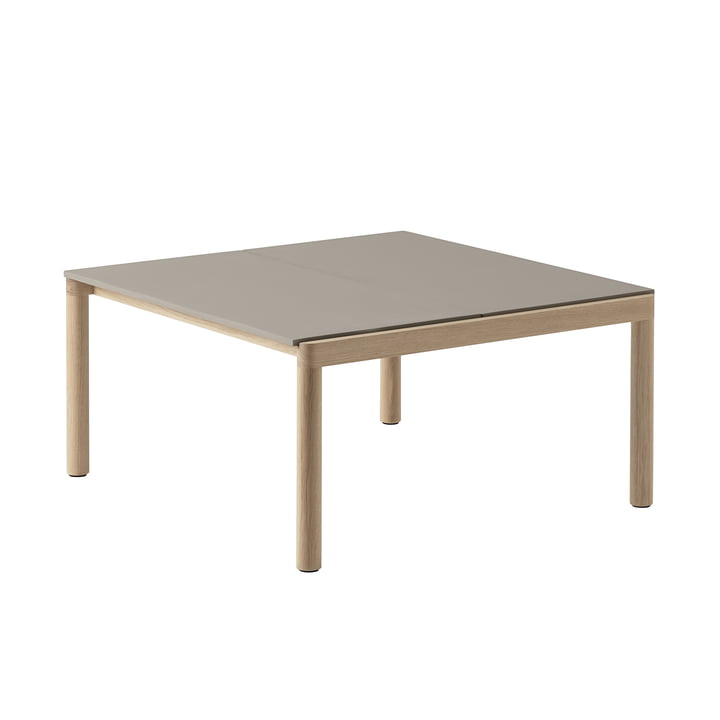 Couple Table basse de Muuto dans la finition Taupe/Oak