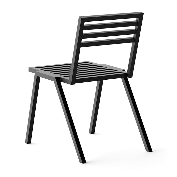 Chaise empilable d'extérieur, noir RAL 9011 de NINE