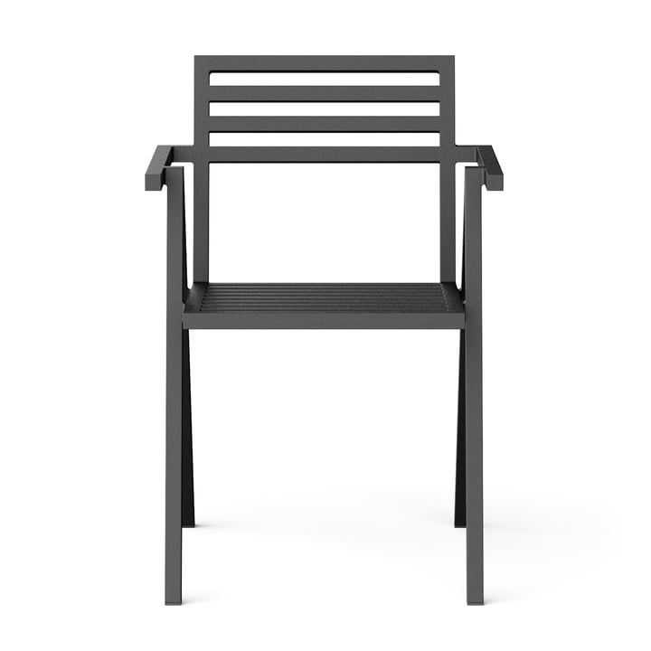 Outdoor Stacking Armchair, noir RAL 9011 de NINE