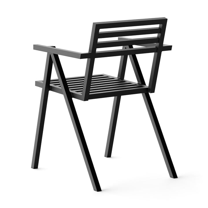 Outdoor Stacking Armchair, noir RAL 9012 de NINE