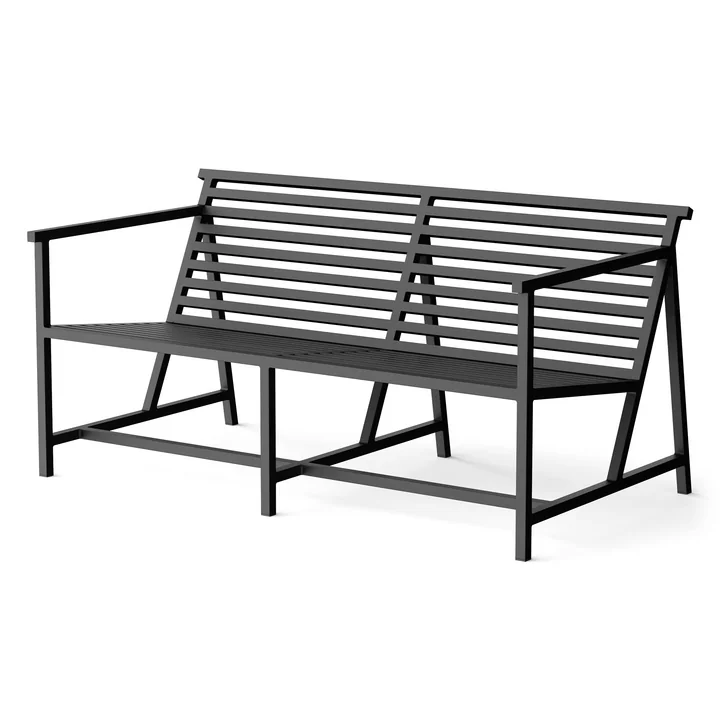 Lounge Banc de jardin 145 x 70 cm, noir (RAL 9011) de NINE