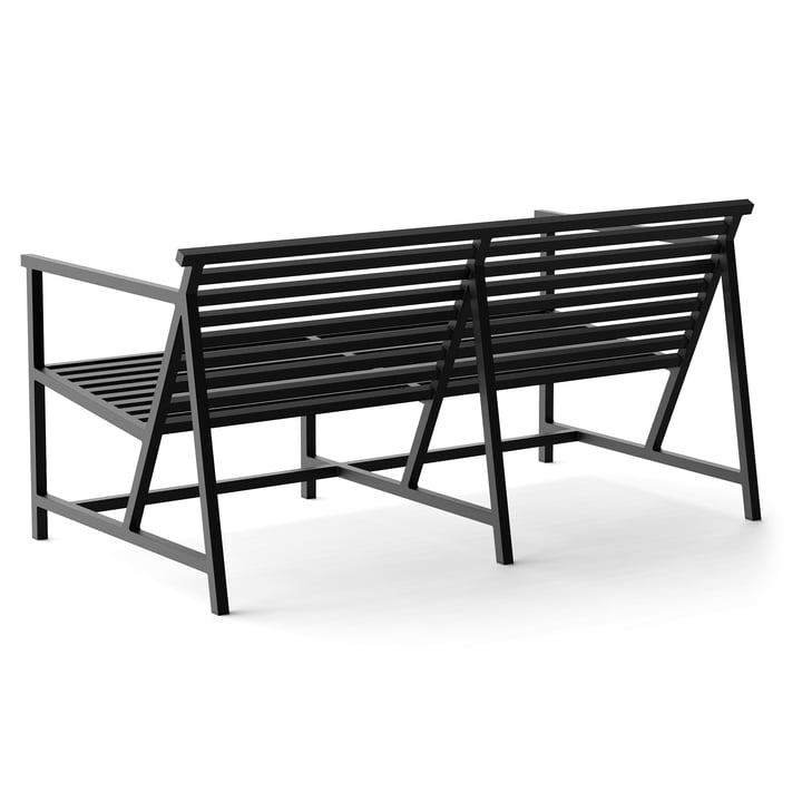 Lounge Banc de jardin 145 x 70 cm, noir (RAL 9011) de NINE