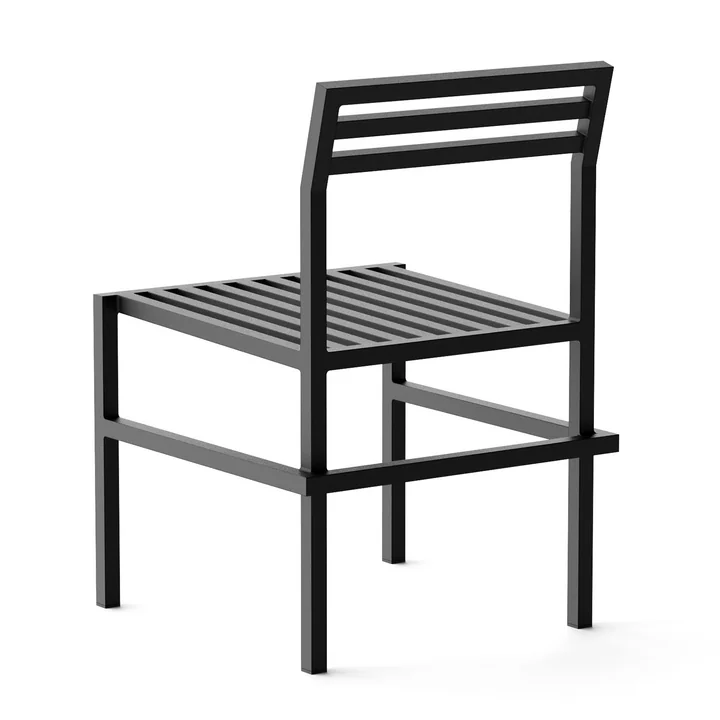 NINE - Outdoor Dining Chair, noir RAL 9011 (lot de 2)