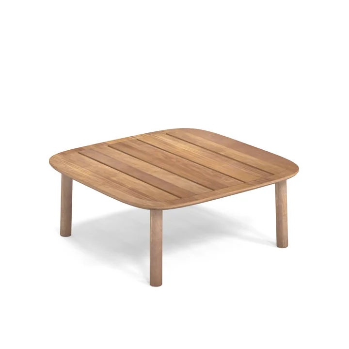 Emu - Twins Table d'appoint de jardin basse, teck, 85 x 85 cm