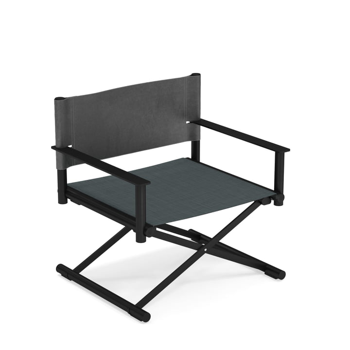 Chaise longue de jardin de Emu en finition noir / gris pierre