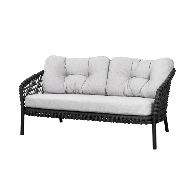 Cane-Line - Ocean large Canapé 2 places, gris foncé / gris blanc