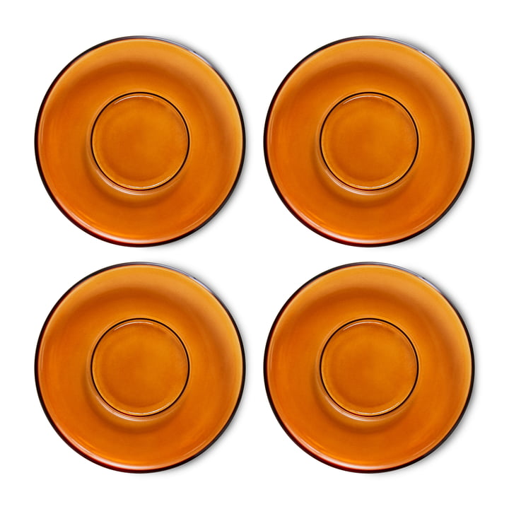 70's Soucoupes, amber brown (set de 4) de HKliving