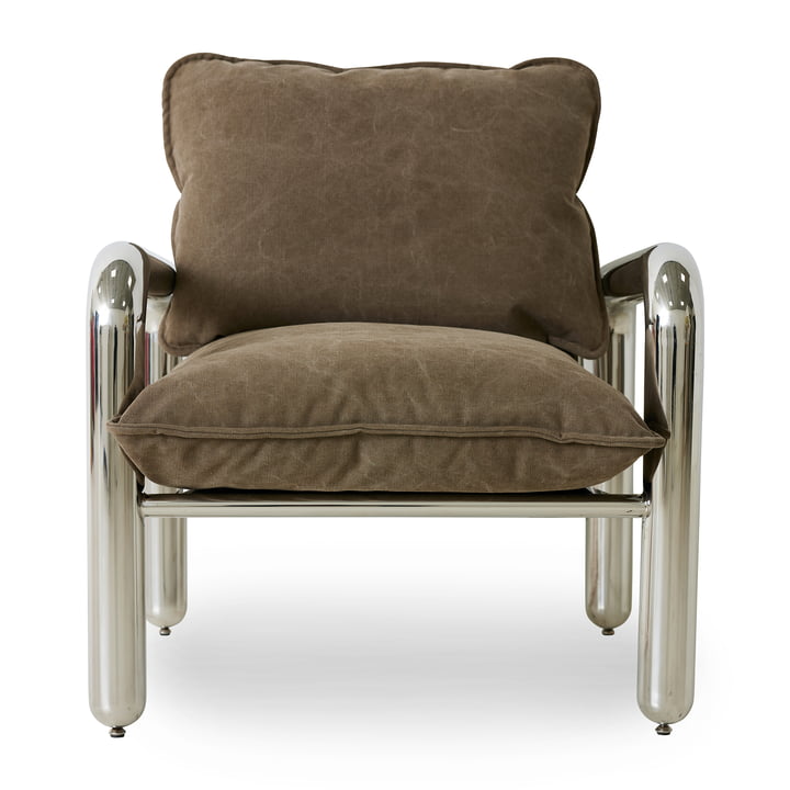 Chrom - Fauteuil lounge, canvas- marron de HKliving