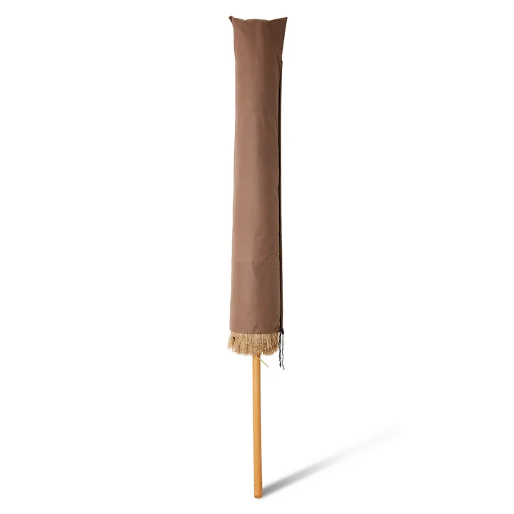 Raffia Parasol de terrasse, Ø 300 cm, brun de HKliving