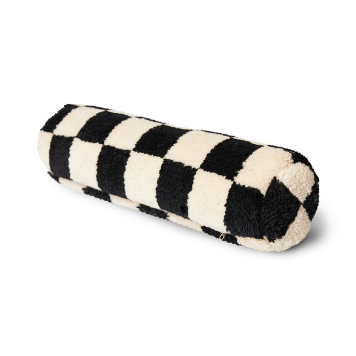 Coussin en laine, Ø 13 x 50 cm, black and white statement de HKliving