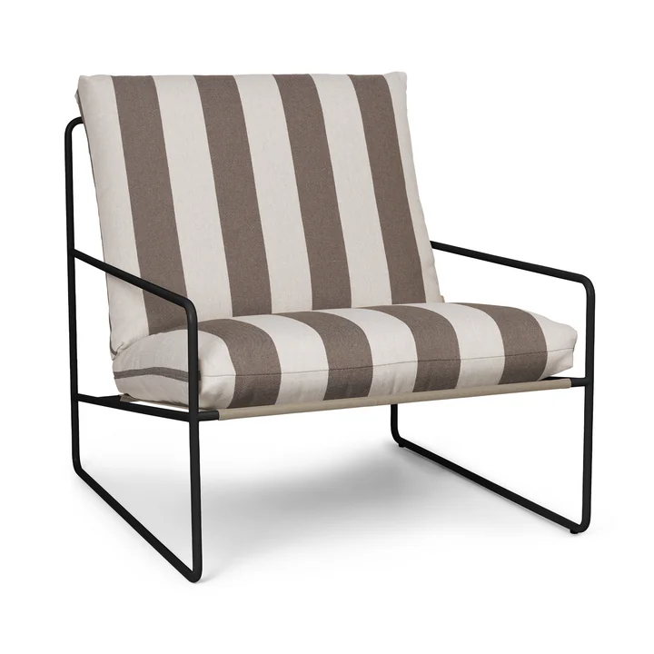 Desert Stripe Outdoor - Fauteuil, noir / chocolat de Ferm Living