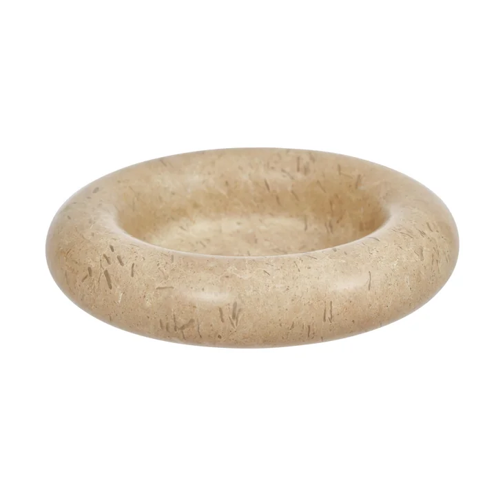 Savi Bougeoir en marbre, Ø 14 cm, beige de OYOY