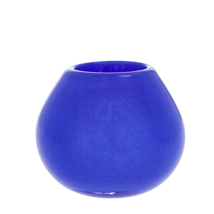 Kojo Hurricane Vase, Ø 11 x 9 cm, optic blue de OYOY