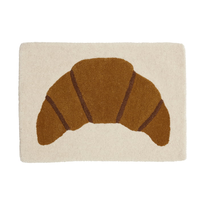 Croissant Tapis pour enfants, 45 x 65 cm, marron de OYOY