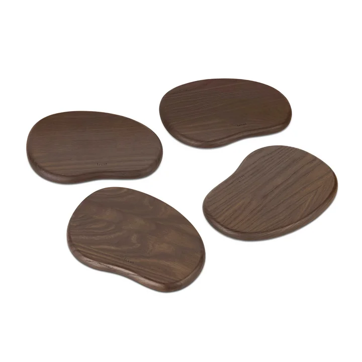 Ferm Living - Cairn Butter Boards, brun foncé (set de 4)