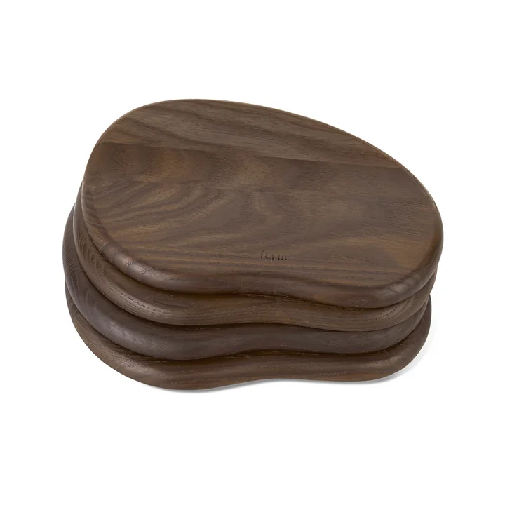 Ferm Living - Cairn Butter Boards, brun foncé (set de 4)