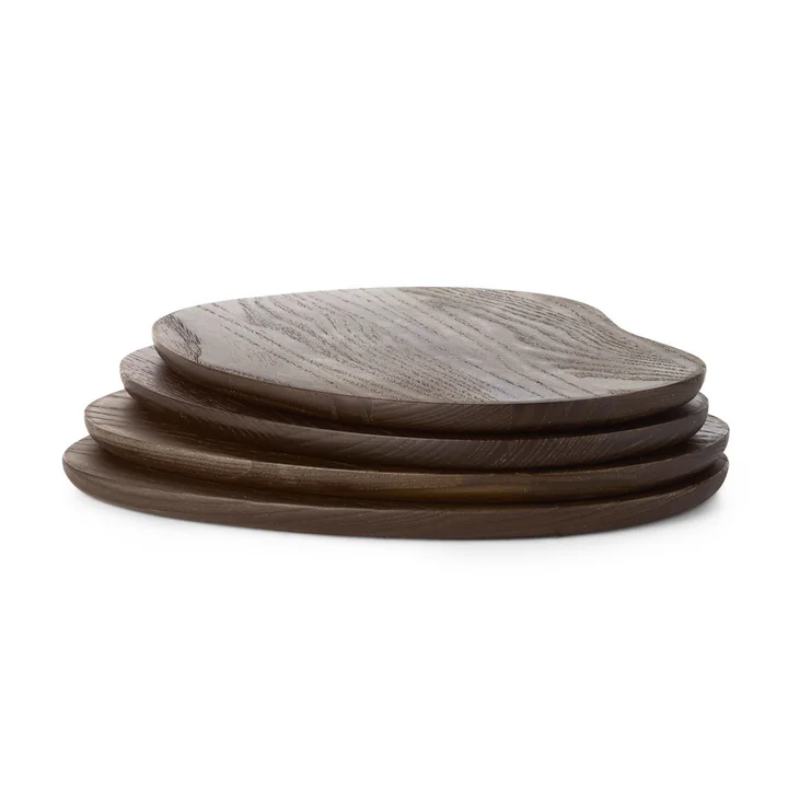 Ferm Living - Cairn Butter Boards, brun foncé (set de 4)