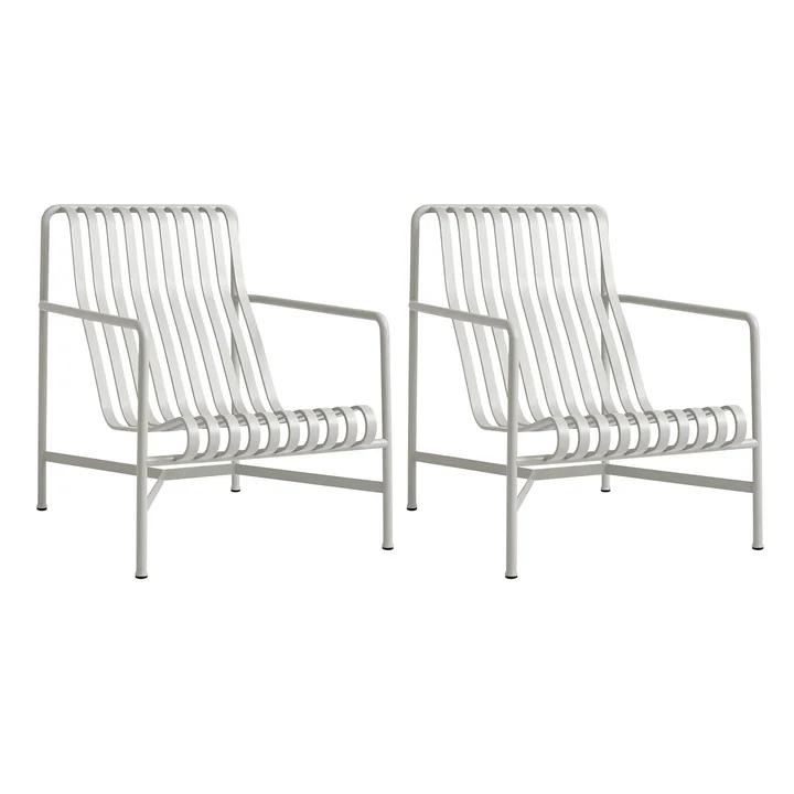 HAY - Palissade Lounge Chair High , gris clair (set de 2)