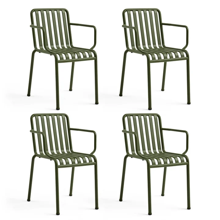 HAY - Palissade Chaise avec accoudoirs, olive (set de 4)