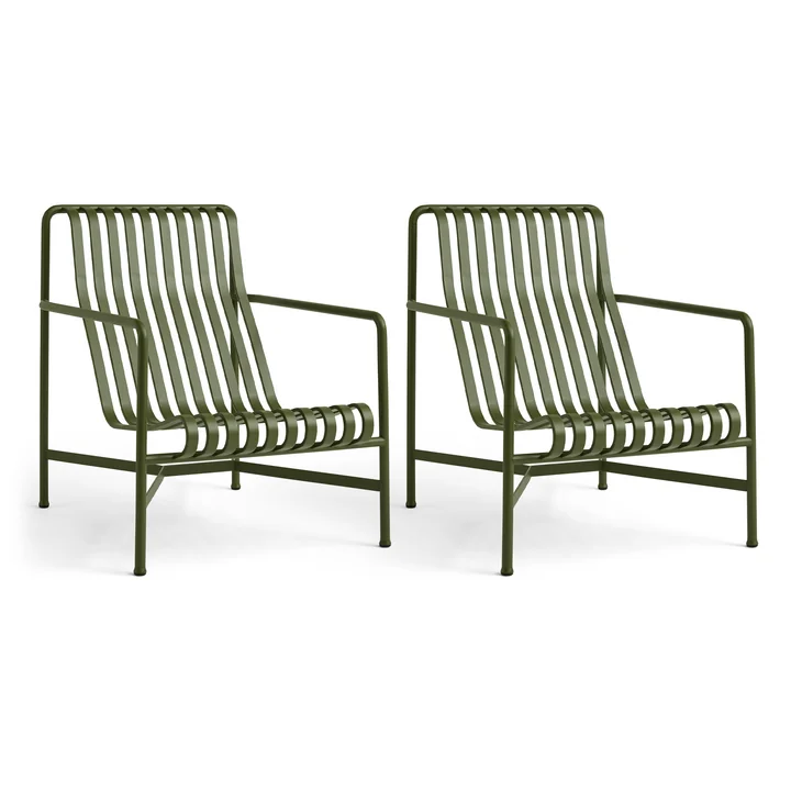 HAY - Palissade Lounge Chair High , olive (set de 2)