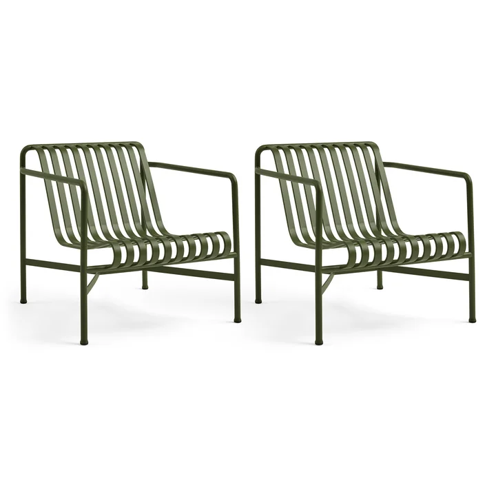 HAY - Palissade Lounge Chair Low , olive (set de 2)