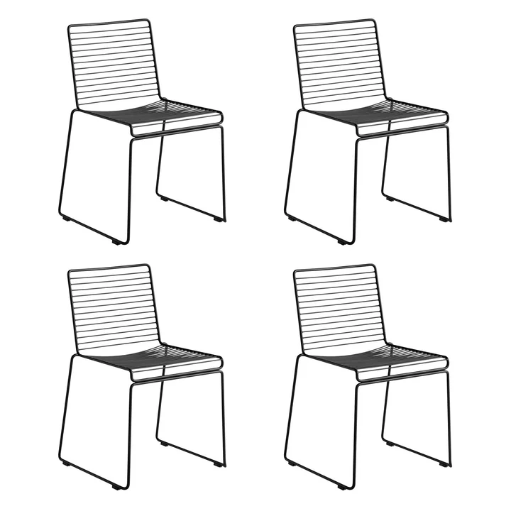 HAY - Hee Dining Chair, noir (set de 4)