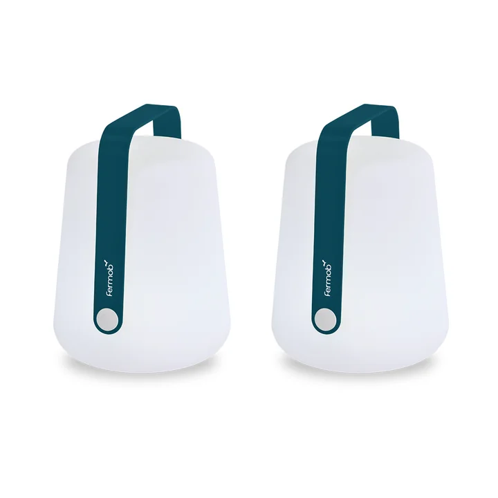 Fermob - Balad Lampe à LED rechargeable, H 25 cm, bleu acapulco (lot de 2)