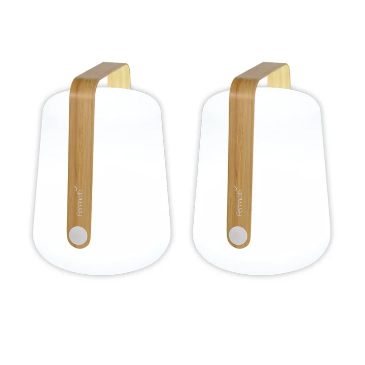 Fermob - Balad Lampe à LED rechargeable, H 25 cm, bambou (lot de 2)