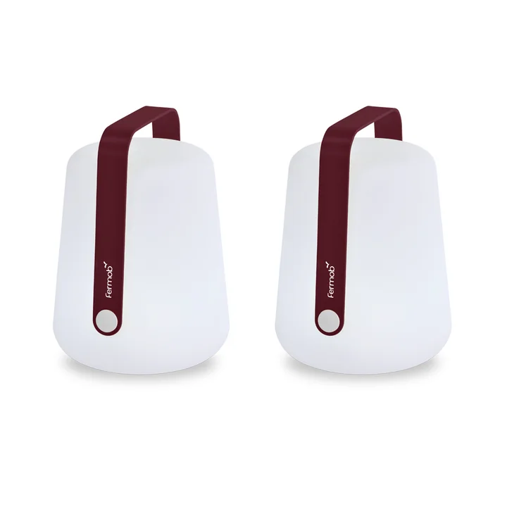 Fermob - Balad Lampe à LED rechargeable, H 25 cm, cerise noire (lot de 2)