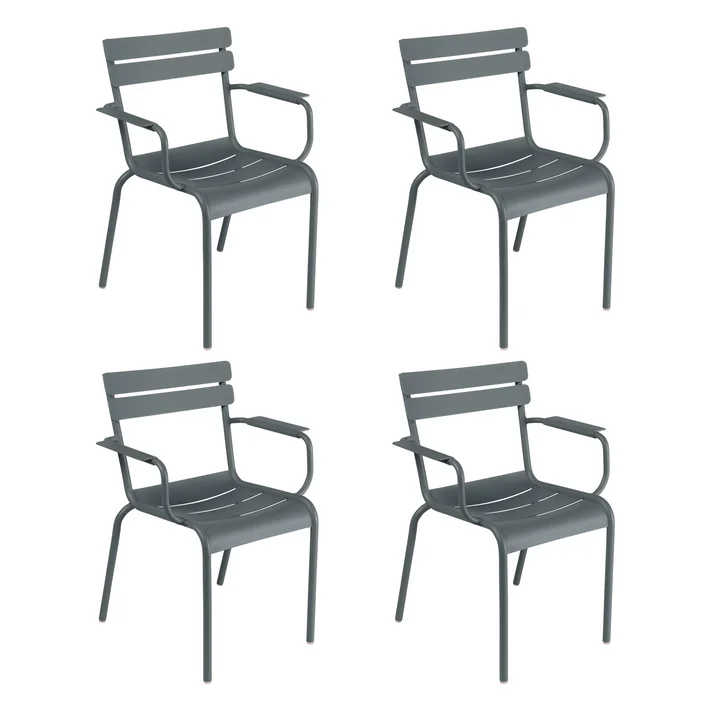 Fermob - Luxembourg Fauteuil, gris orage (lot de 4)