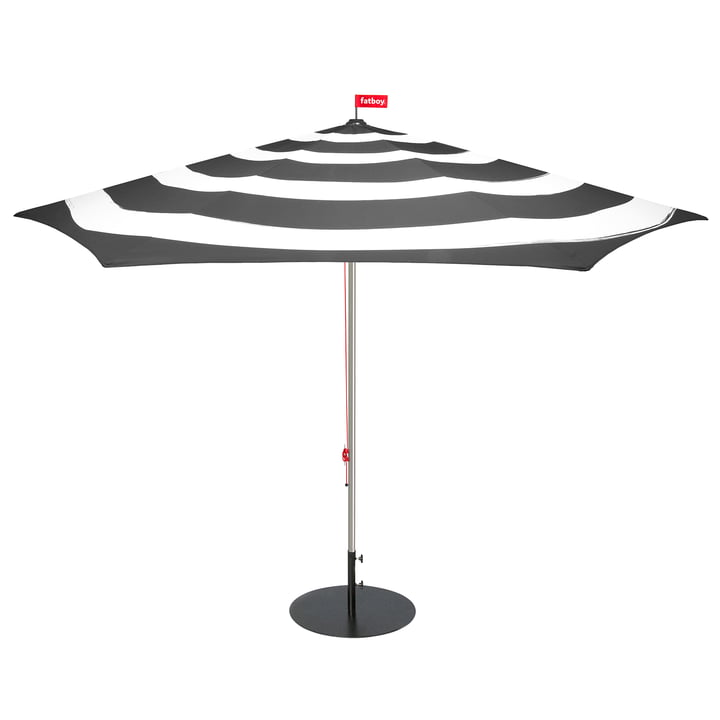 Stripesol Set parasol Ø 350 cm anthracite + pied noir de Fatboy