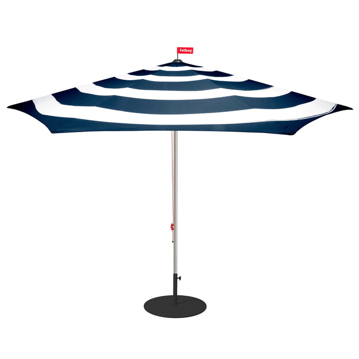 Stripesol Set parasol Ø 350 cm bleu foncé + pied noir de Fatboy