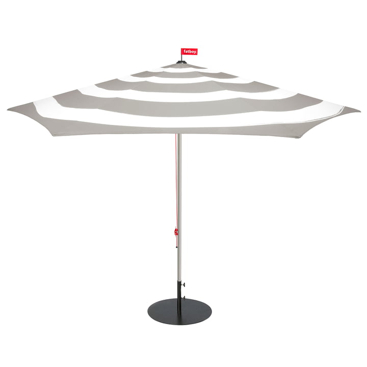 Stripesol Set parasol Ø 350 cm gris clair + pied noir de Fatboy