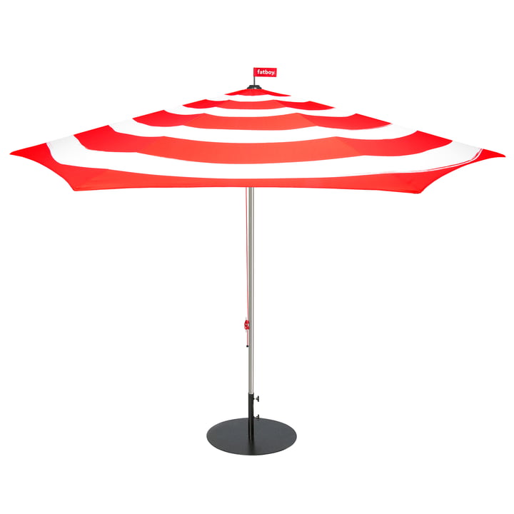 Stripesol Set parasol Ø 350 cm rouge + pied noir de Fatboy