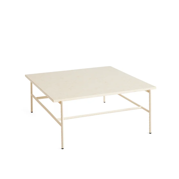 Rebar Coffee Table, 80 x 84 cm, marbre beige / albâtre de HAY
