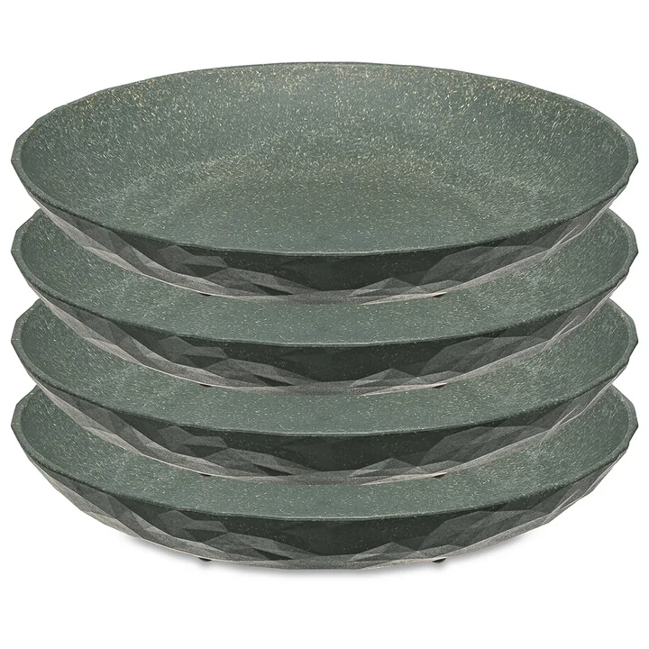 Koziol - CLUB PLATE Assiette creuse, 22 cm, nature ash grey (set de 4)