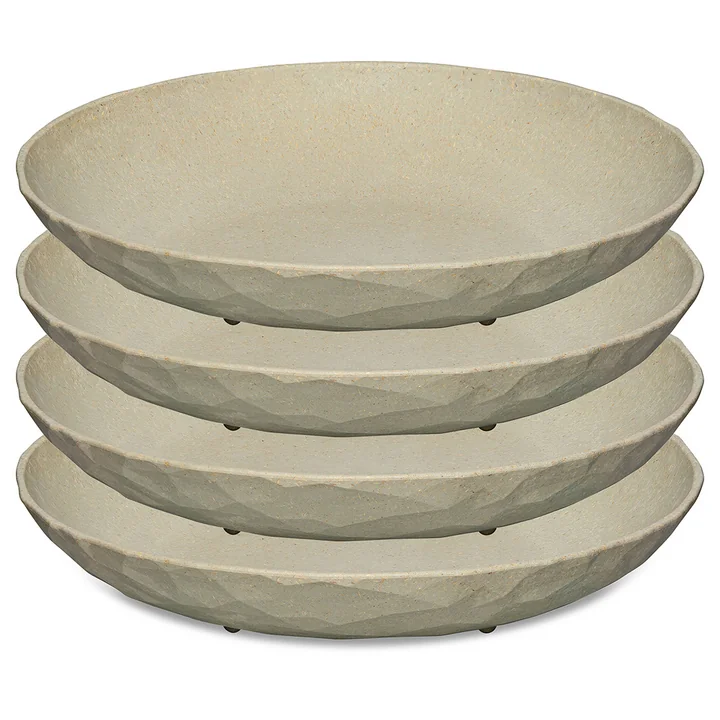 Koziol - CLUB PLATE Assiette creuse, 22 cm, nature desert sand (set de 4)